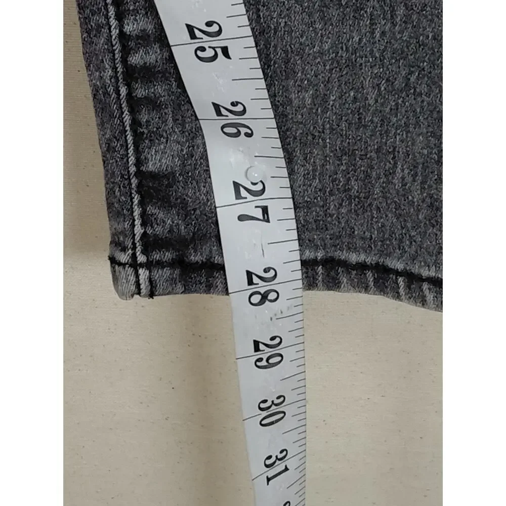 Levi's Mid-Rise Slim Cuffed Cotton Blend Gray Stretch Jeans Women Size 6
